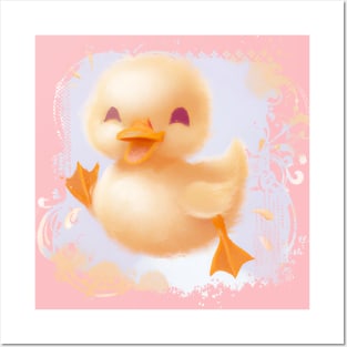 Easter Ducky Watercolor Joy Posters and Art